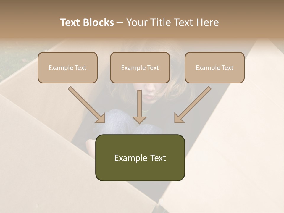 A Little Girl Sitting Inside Of A Cardboard Box PowerPoint Template