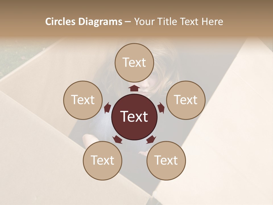 A Little Girl Sitting Inside Of A Cardboard Box PowerPoint Template