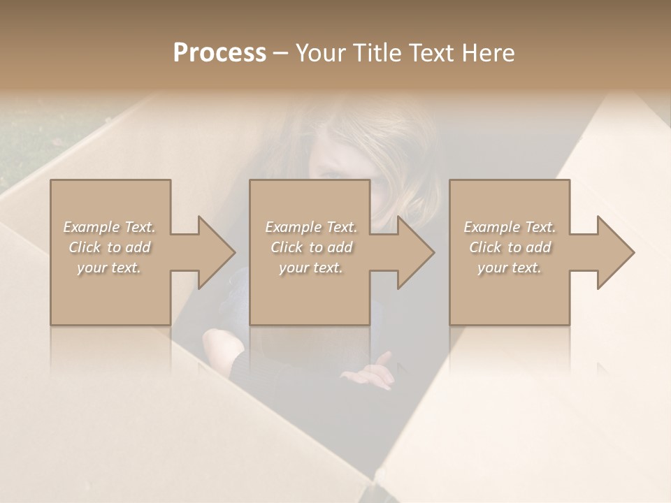 A Little Girl Sitting Inside Of A Cardboard Box PowerPoint Template