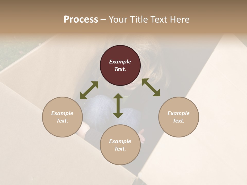 A Little Girl Sitting Inside Of A Cardboard Box PowerPoint Template