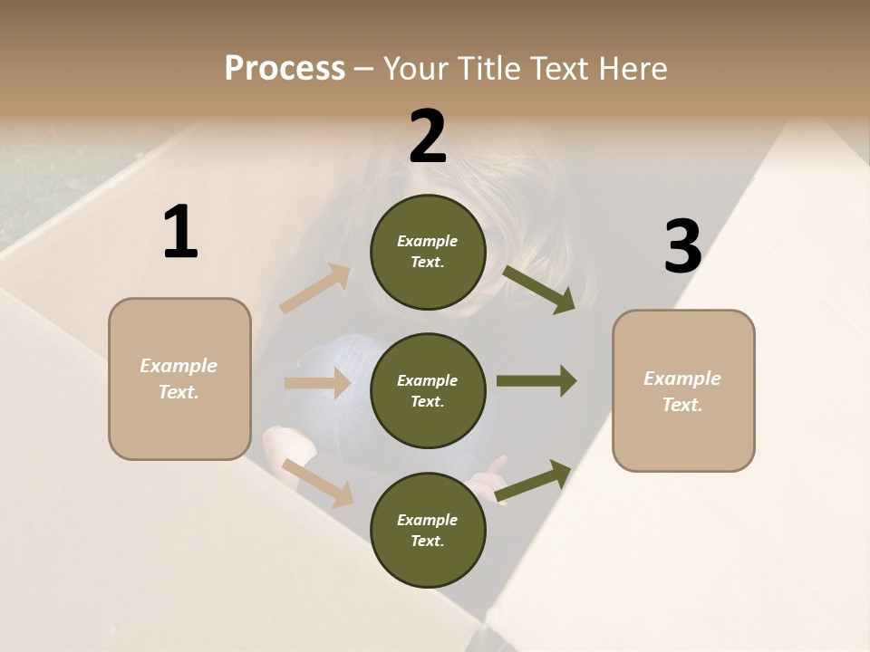 A Little Girl Sitting Inside Of A Cardboard Box PowerPoint Template