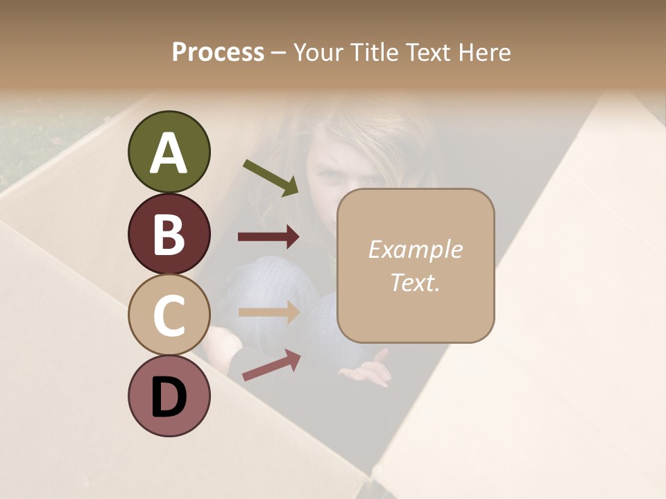 A Little Girl Sitting Inside Of A Cardboard Box PowerPoint Template