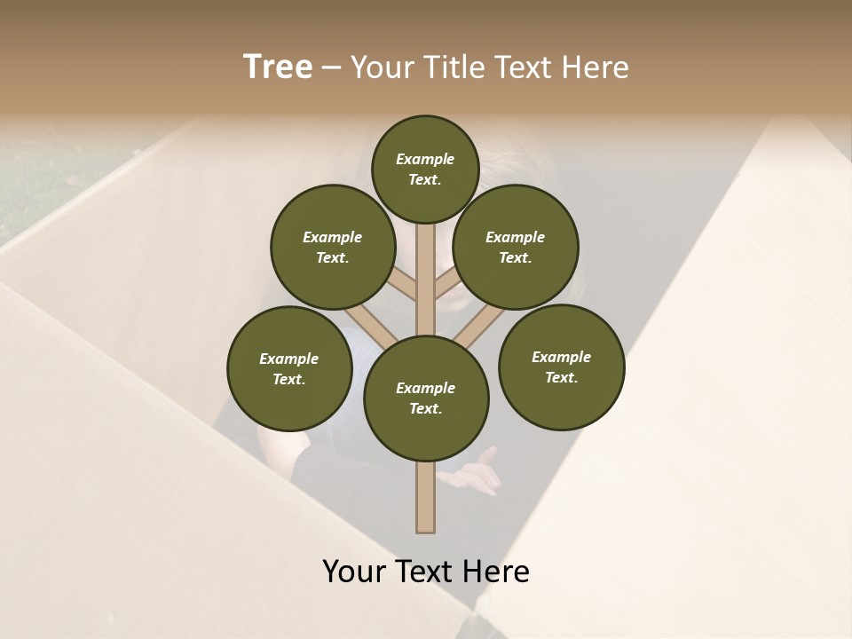 A Little Girl Sitting Inside Of A Cardboard Box PowerPoint Template