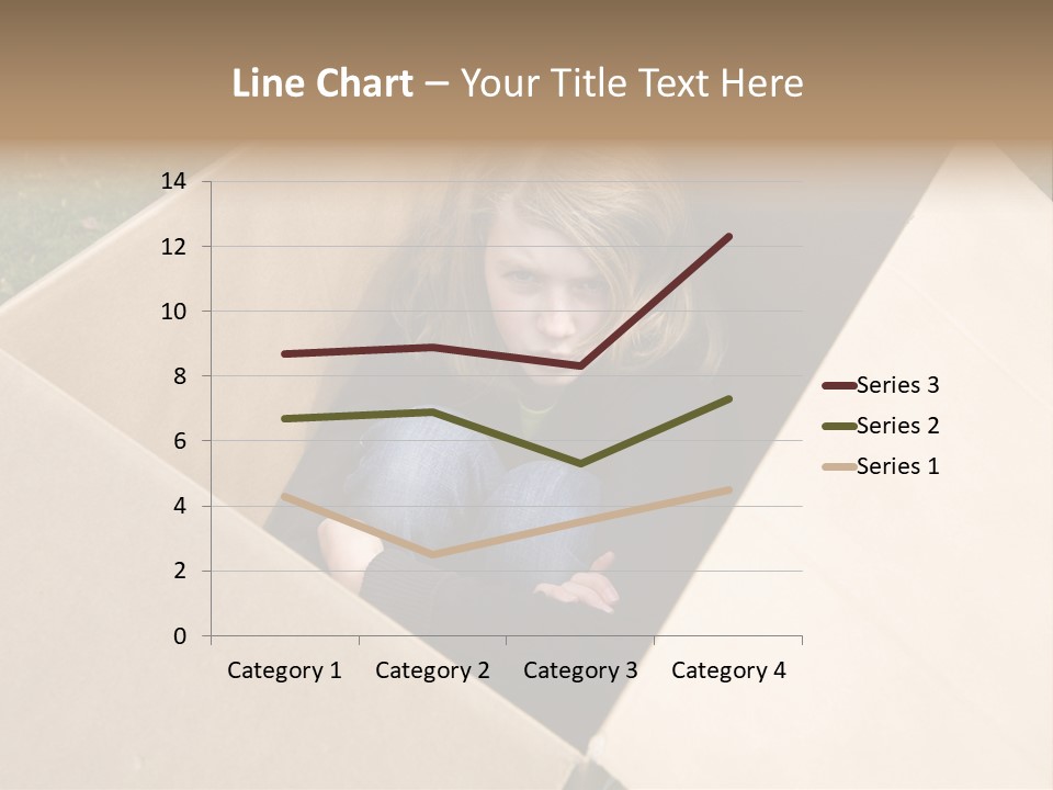 A Little Girl Sitting Inside Of A Cardboard Box PowerPoint Template