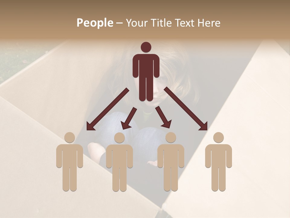 A Little Girl Sitting Inside Of A Cardboard Box PowerPoint Template