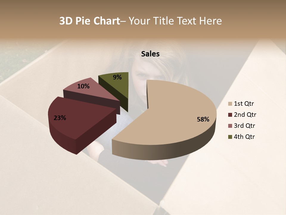 A Little Girl Sitting Inside Of A Cardboard Box PowerPoint Template