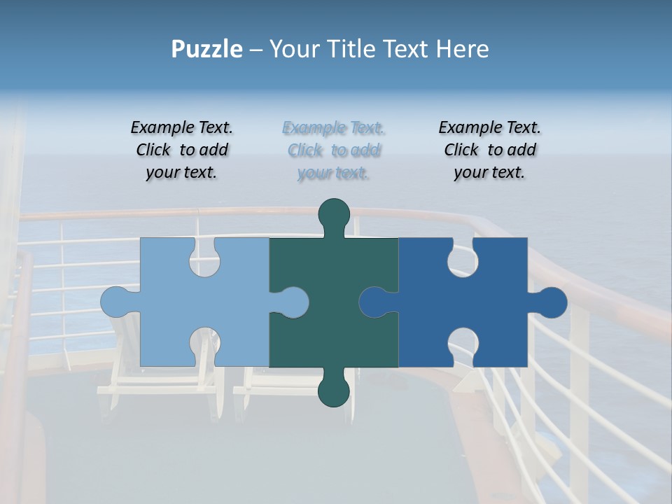 Two People Sitting In Chairs On The Deck Of A Ship PowerPoint Template