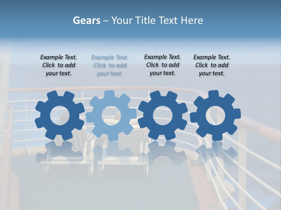 Two People Sitting In Chairs On The Deck Of A Ship PowerPoint Template