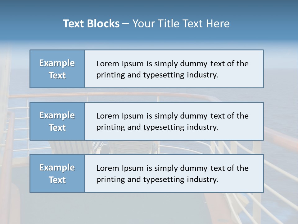 Two People Sitting In Chairs On The Deck Of A Ship PowerPoint Template