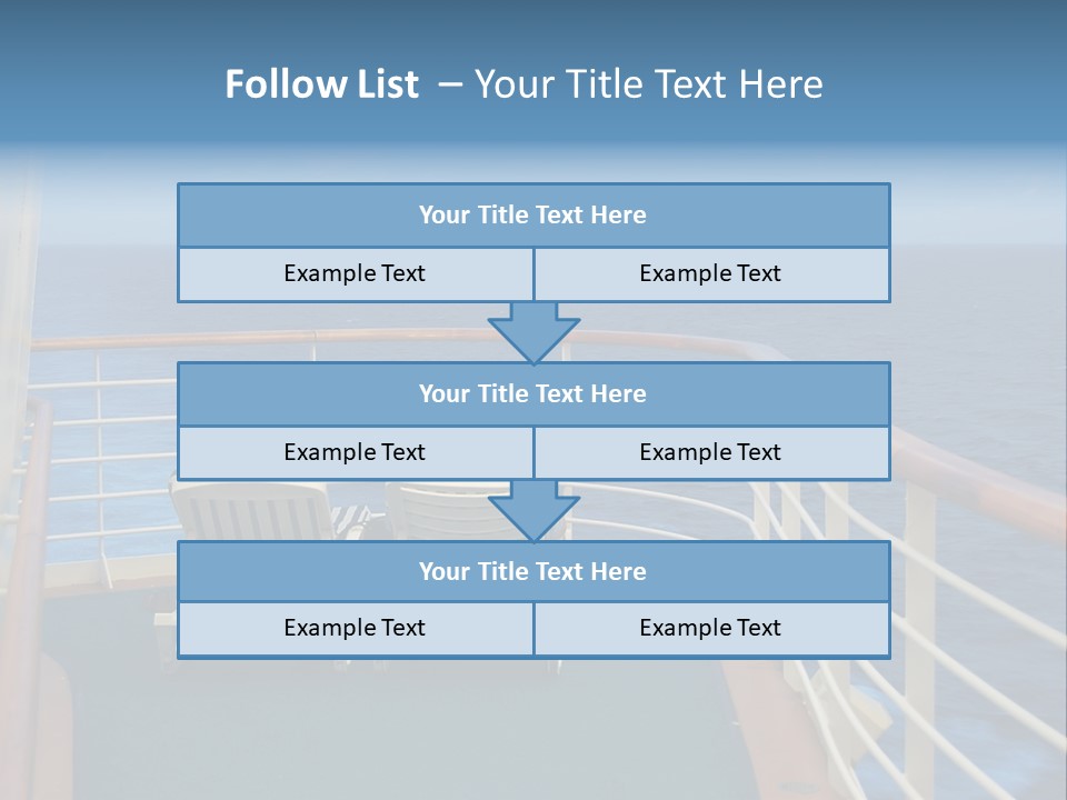 Two People Sitting In Chairs On The Deck Of A Ship PowerPoint Template