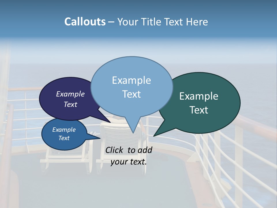 Two People Sitting In Chairs On The Deck Of A Ship PowerPoint Template