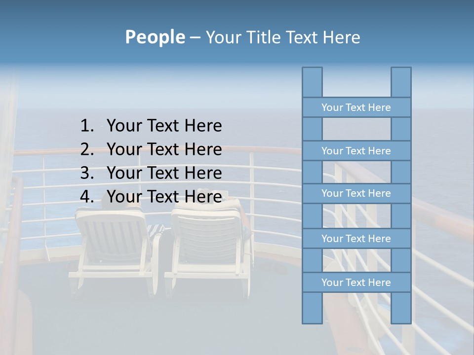 Two People Sitting In Chairs On The Deck Of A Ship PowerPoint Template