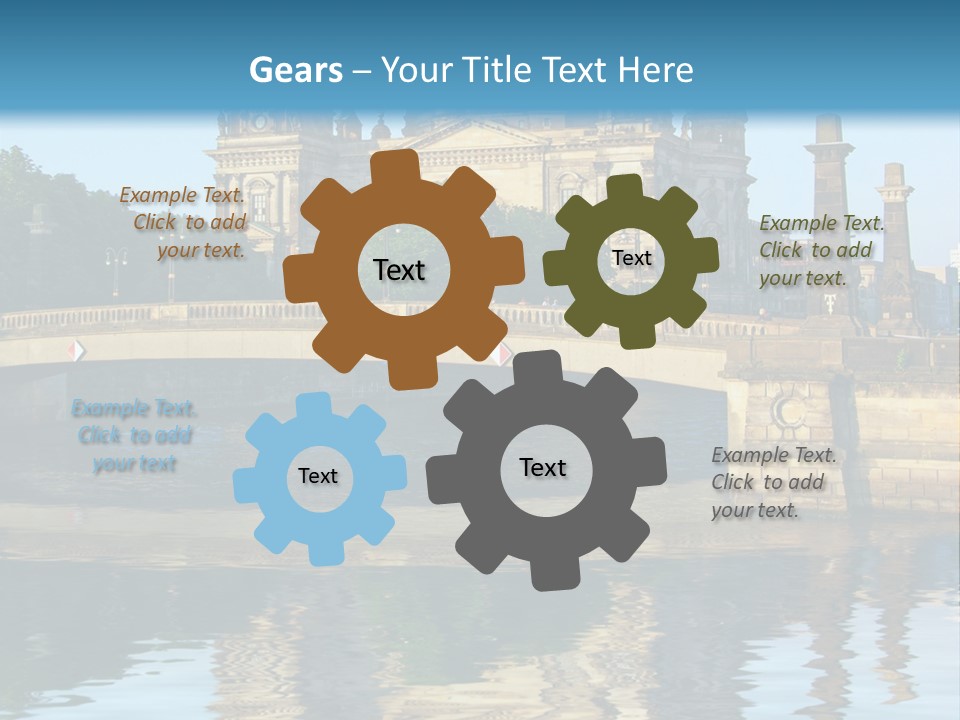 A Bridge Over A Body Of Water With A Building In The Background PowerPoint Template