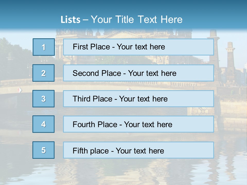 A Bridge Over A Body Of Water With A Building In The Background PowerPoint Template