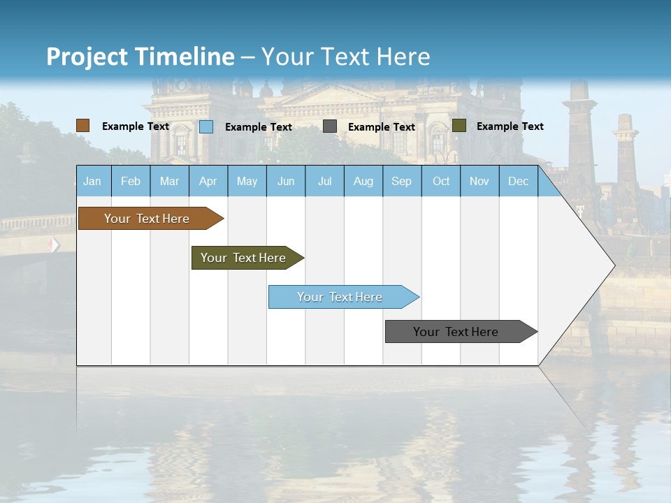 A Bridge Over A Body Of Water With A Building In The Background PowerPoint Template