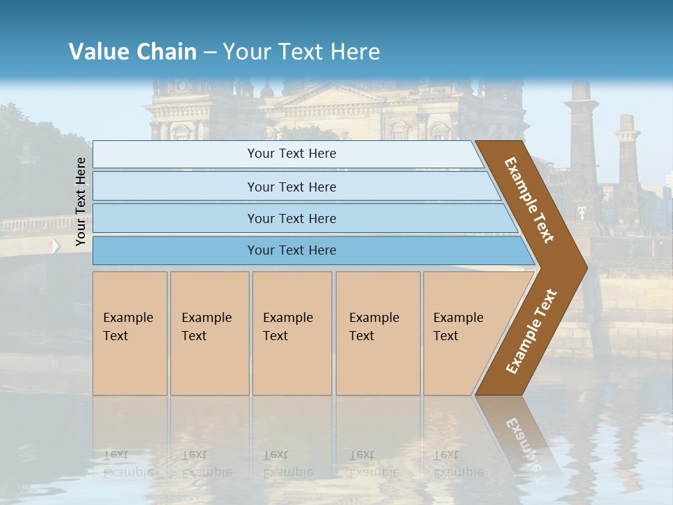 A Bridge Over A Body Of Water With A Building In The Background PowerPoint Template