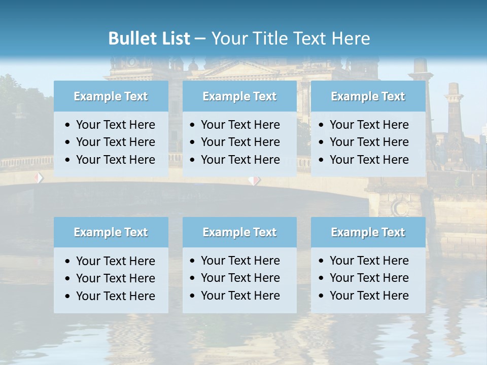 A Bridge Over A Body Of Water With A Building In The Background PowerPoint Template