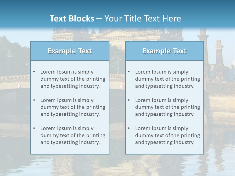A Bridge Over A Body Of Water With A Building In The Background PowerPoint Template