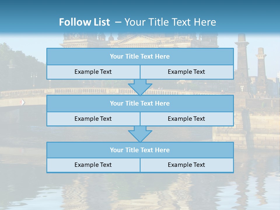 A Bridge Over A Body Of Water With A Building In The Background PowerPoint Template