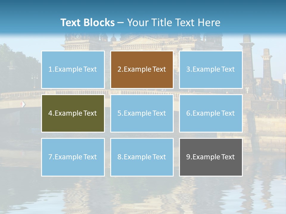 A Bridge Over A Body Of Water With A Building In The Background PowerPoint Template