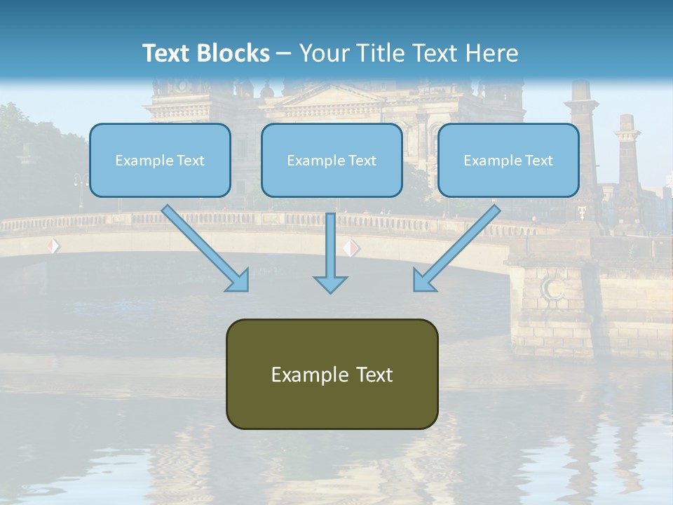 A Bridge Over A Body Of Water With A Building In The Background PowerPoint Template