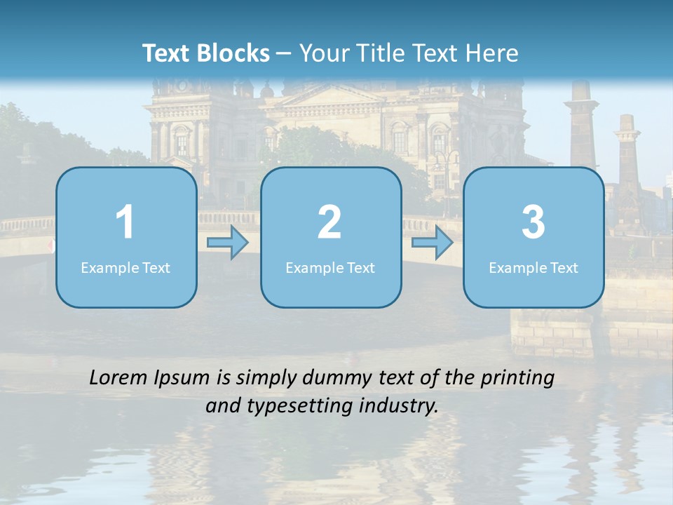 A Bridge Over A Body Of Water With A Building In The Background PowerPoint Template