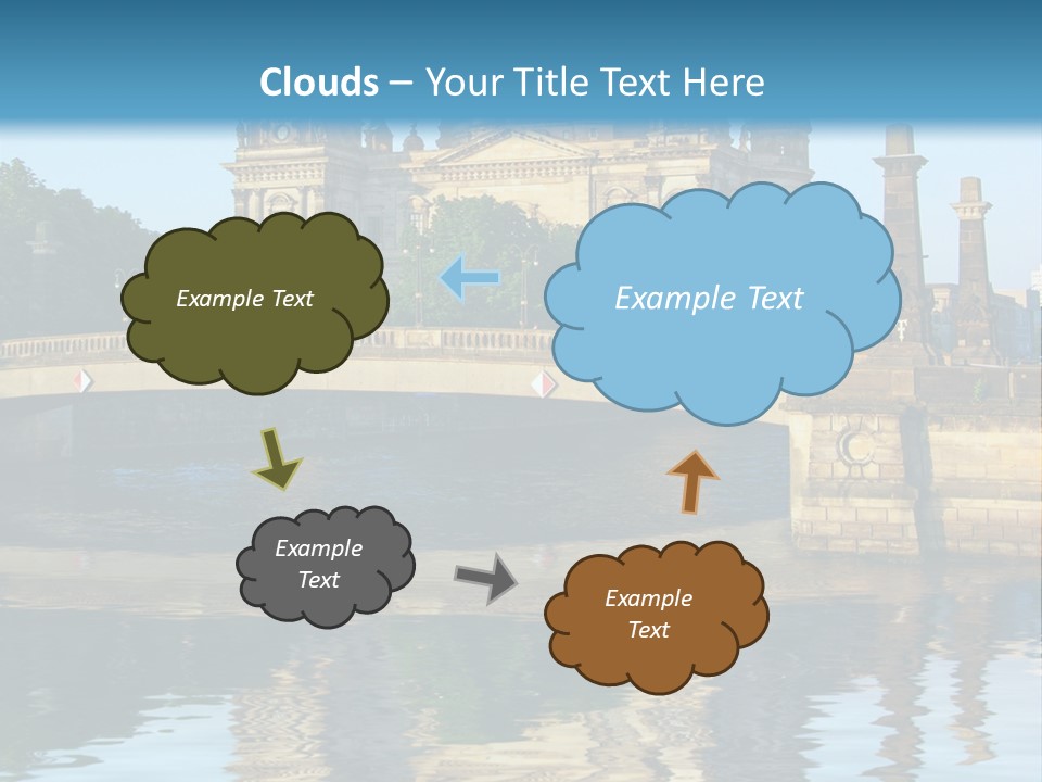 A Bridge Over A Body Of Water With A Building In The Background PowerPoint Template