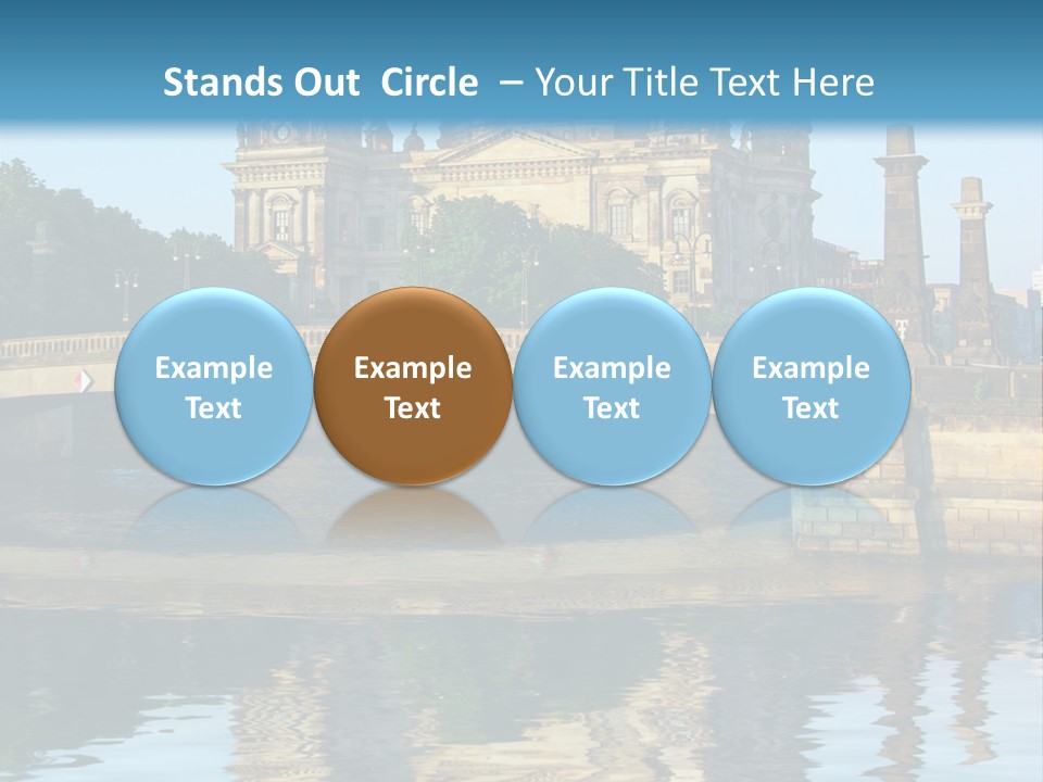 A Bridge Over A Body Of Water With A Building In The Background PowerPoint Template