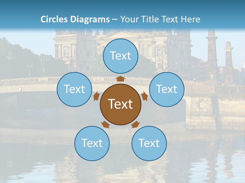 A Bridge Over A Body Of Water With A Building In The Background PowerPoint Template