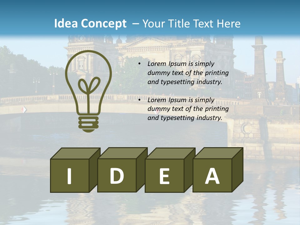 A Bridge Over A Body Of Water With A Building In The Background PowerPoint Template