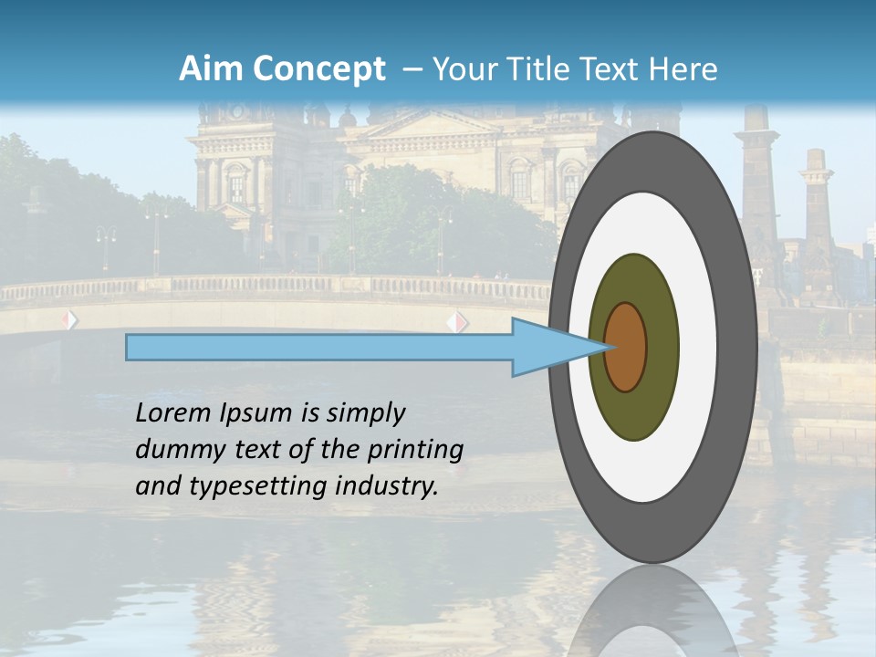 A Bridge Over A Body Of Water With A Building In The Background PowerPoint Template