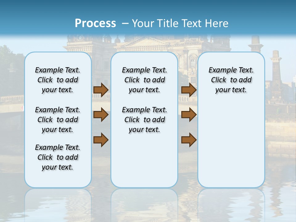 A Bridge Over A Body Of Water With A Building In The Background PowerPoint Template
