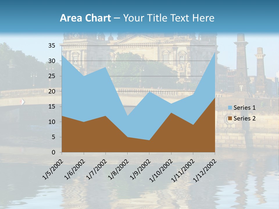 A Bridge Over A Body Of Water With A Building In The Background PowerPoint Template