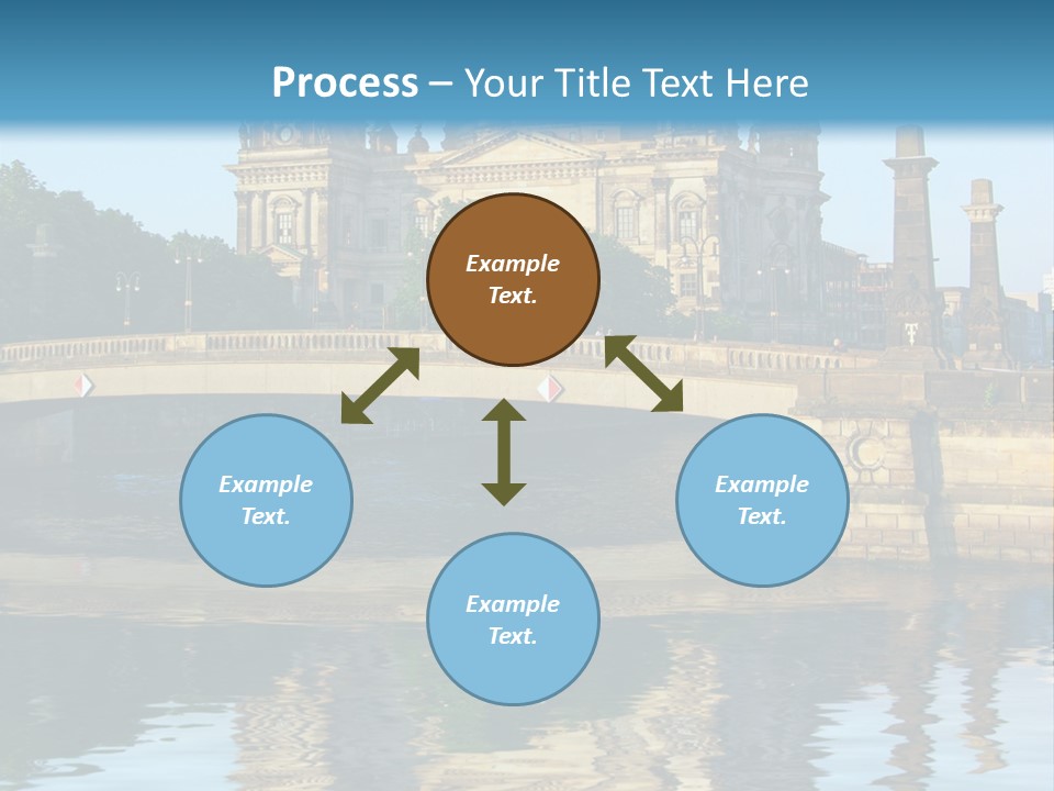 A Bridge Over A Body Of Water With A Building In The Background PowerPoint Template