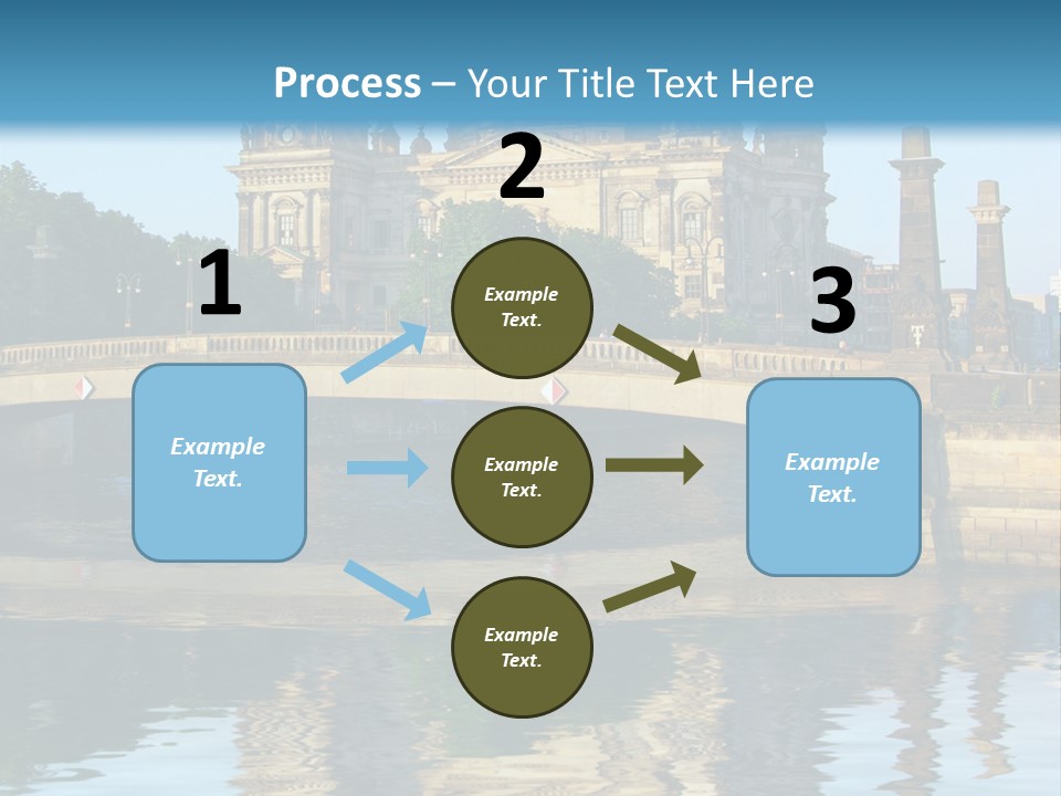 A Bridge Over A Body Of Water With A Building In The Background PowerPoint Template