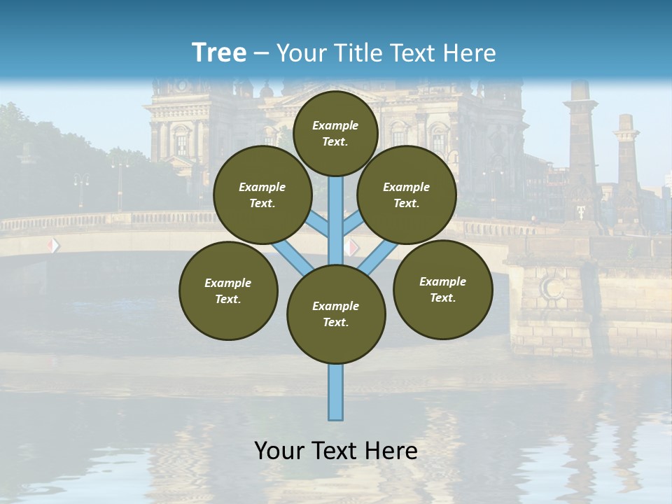 A Bridge Over A Body Of Water With A Building In The Background PowerPoint Template