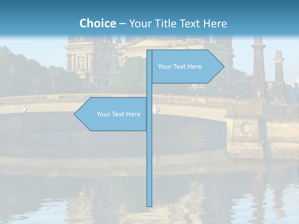 A Bridge Over A Body Of Water With A Building In The Background PowerPoint Template