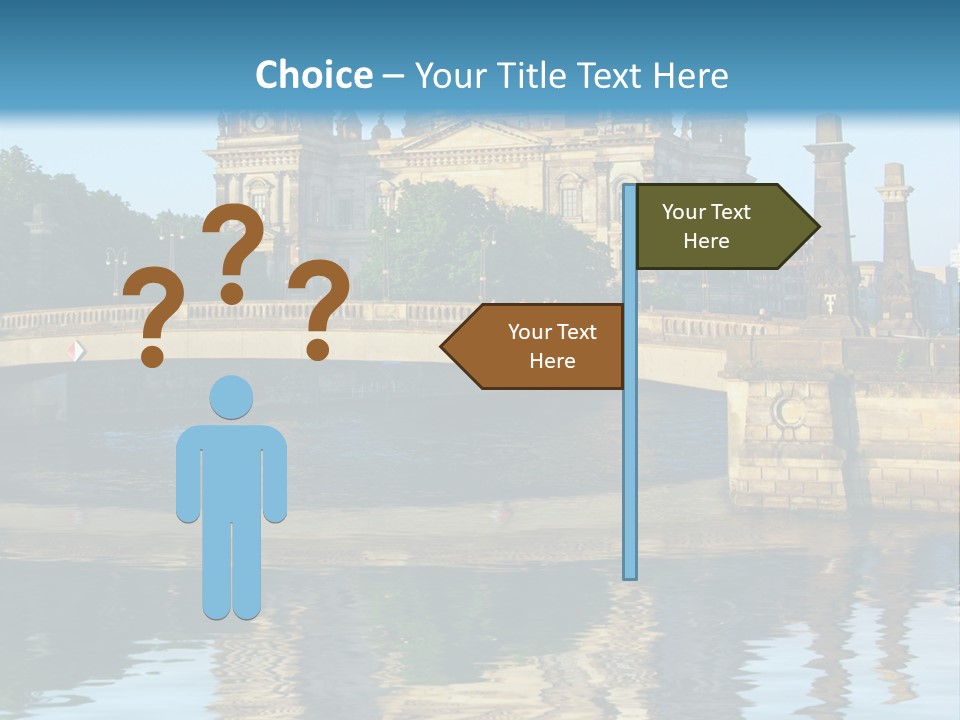 A Bridge Over A Body Of Water With A Building In The Background PowerPoint Template