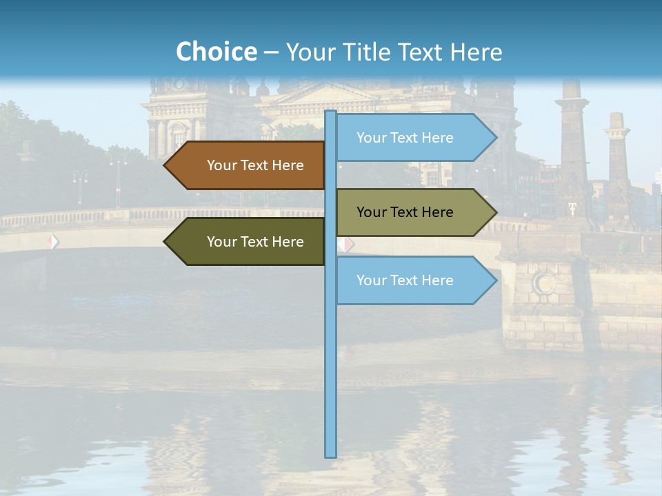 A Bridge Over A Body Of Water With A Building In The Background PowerPoint Template