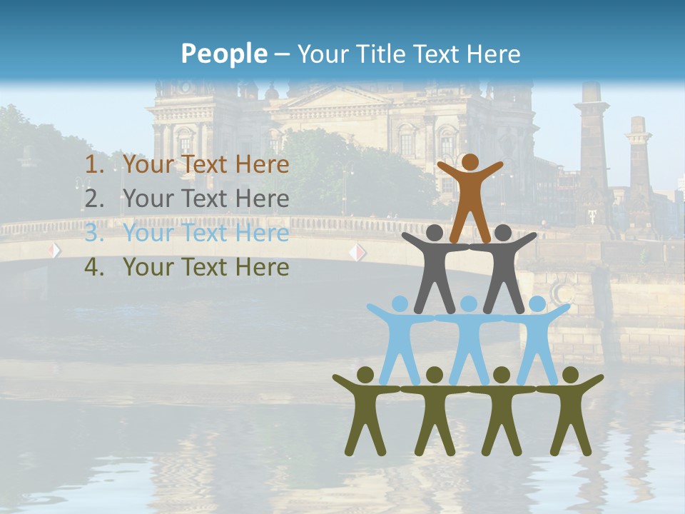 A Bridge Over A Body Of Water With A Building In The Background PowerPoint Template