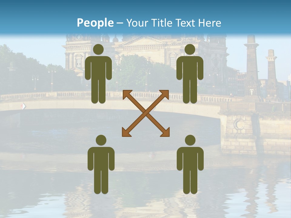 A Bridge Over A Body Of Water With A Building In The Background PowerPoint Template
