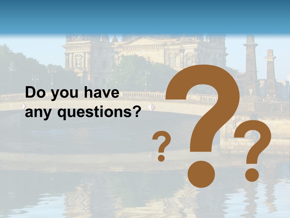 A Bridge Over A Body Of Water With A Building In The Background PowerPoint Template