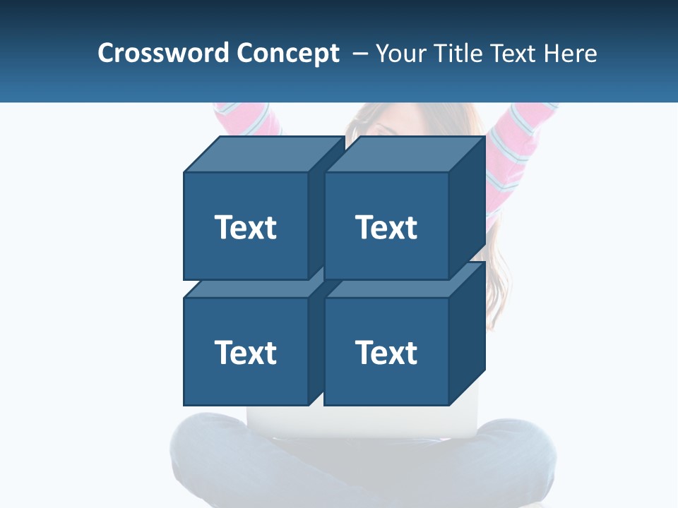 A Woman Sitting On The Floor Using A Laptop Computer PowerPoint Template