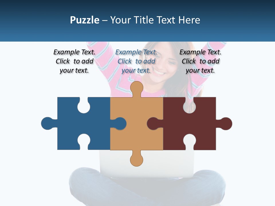 A Woman Sitting On The Floor Using A Laptop Computer PowerPoint Template