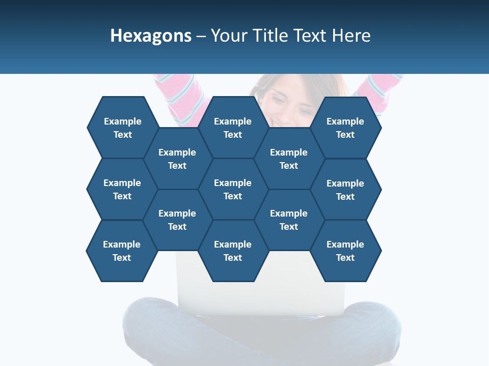 A Woman Sitting On The Floor Using A Laptop Computer PowerPoint Template