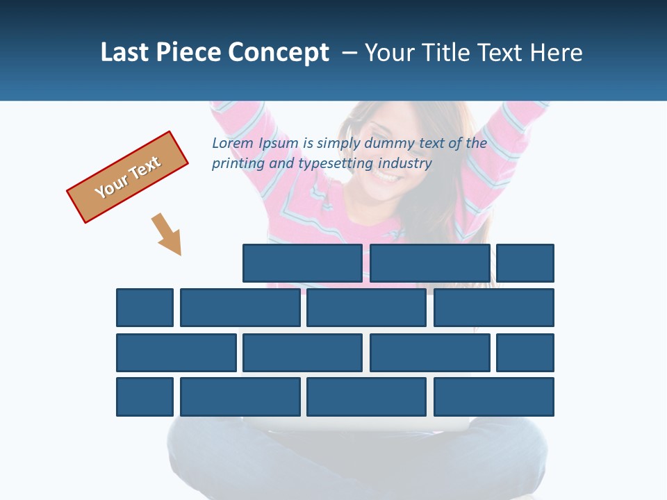 A Woman Sitting On The Floor Using A Laptop Computer PowerPoint Template