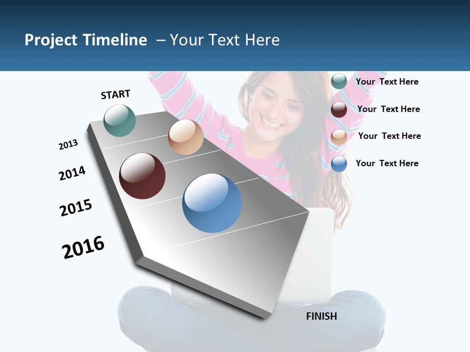 A Woman Sitting On The Floor Using A Laptop Computer PowerPoint Template