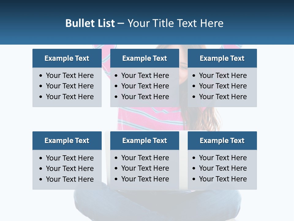 A Woman Sitting On The Floor Using A Laptop Computer PowerPoint Template