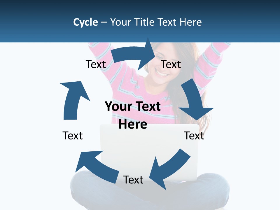 A Woman Sitting On The Floor Using A Laptop Computer PowerPoint Template