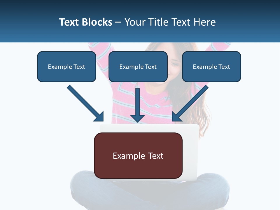A Woman Sitting On The Floor Using A Laptop Computer PowerPoint Template